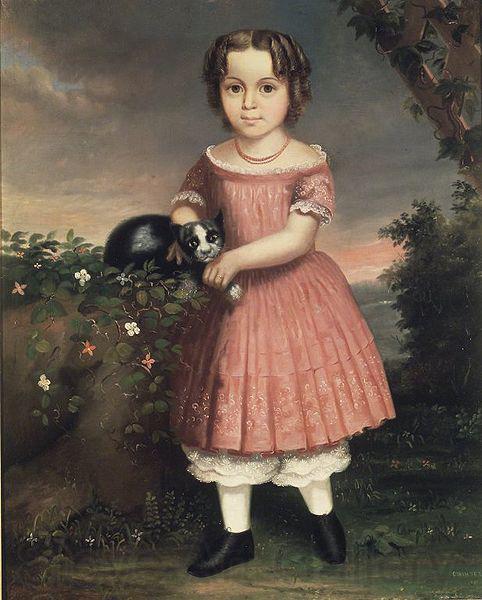unknow artist Portrait of a Child Holding a Cat